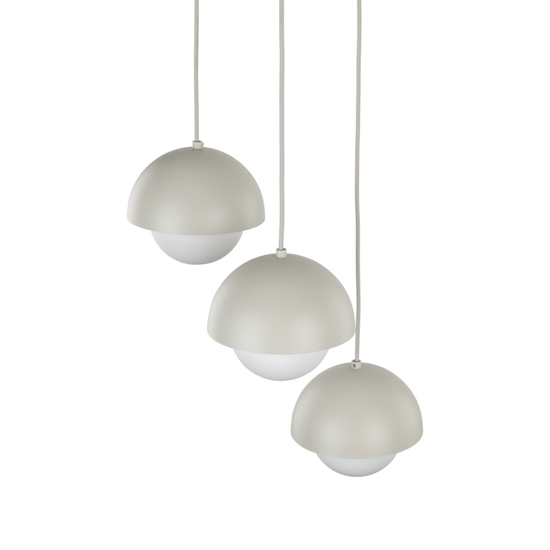 Lampadario per cucina moderna 3 luci pendenti a cupola beige